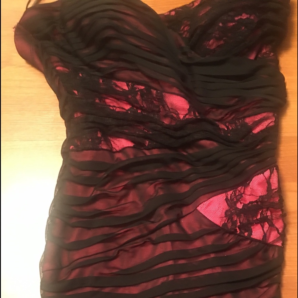 Skin tight Hot Pink And Black Boutique Gown SEXI